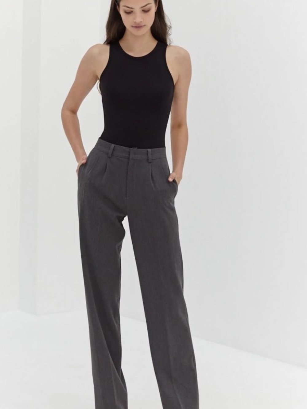 Style Addict Nicholas dark grey dress trousers